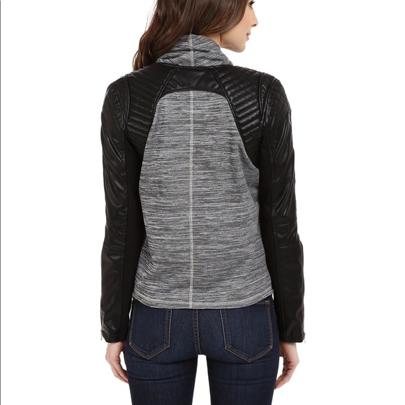Blank NYC Vegan Leather Sleeved Terry Drape Jacket XS - Picture 3 of 7